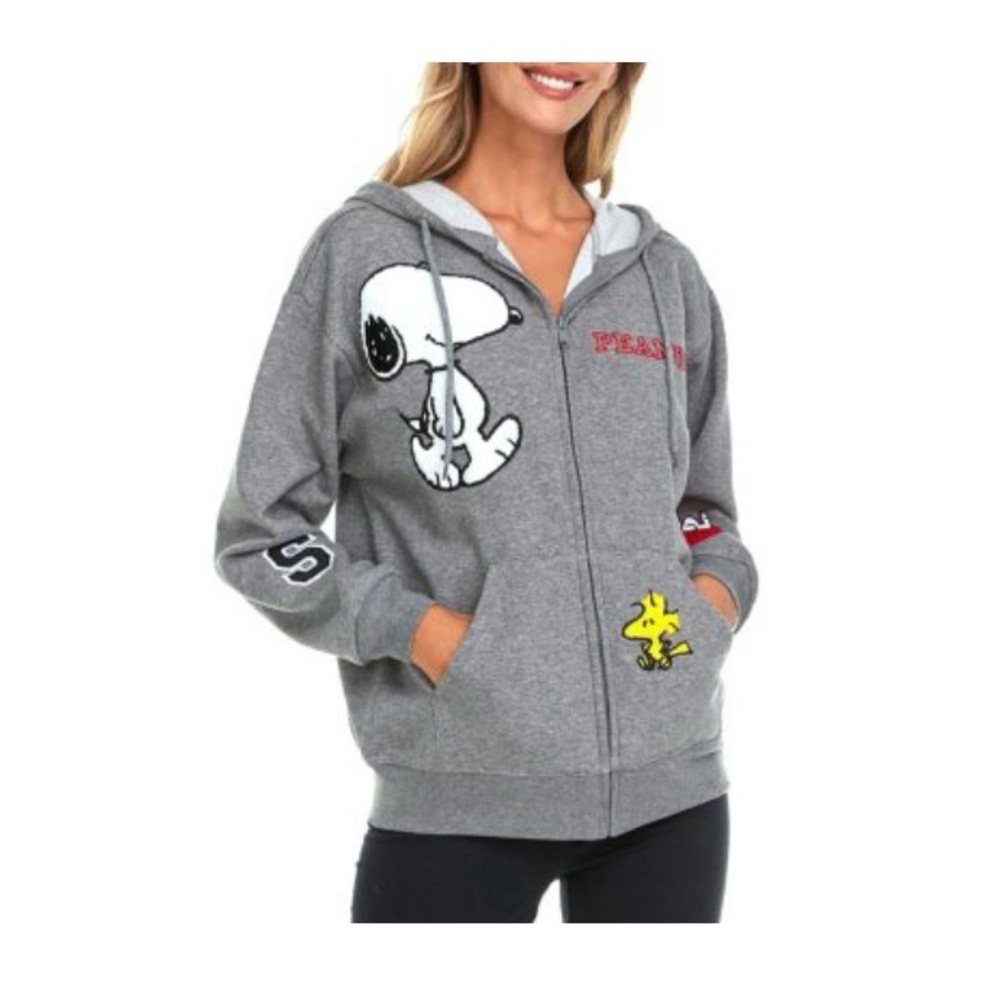 Snoopy zippered jacket size L, NEW!, embroidered Snoopy and Woodstock designs